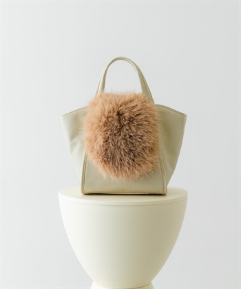 絨毛掀蓋設計手提包(膚色-one-BEIGE)