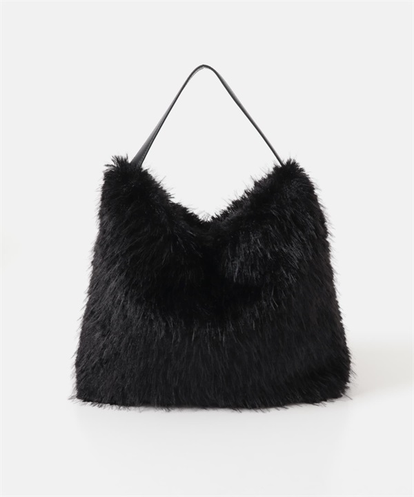 單提把絨毛包(黑色-one-BLACK)