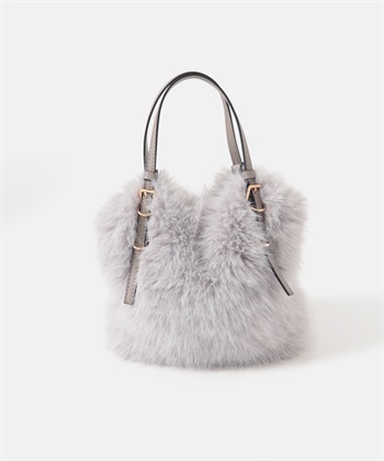 2WAY絨毛肩背包(淺灰色-one-LIGHT GRAY)