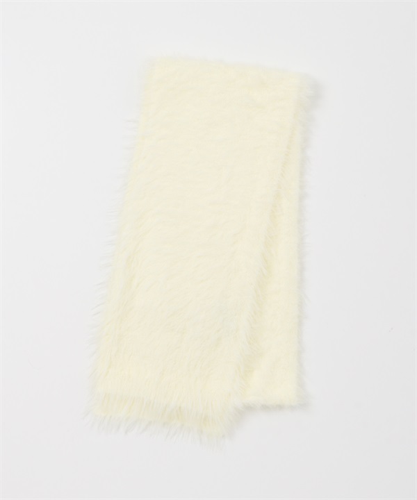 絨毛窄版圍巾(米色-one-OFF WHITE)