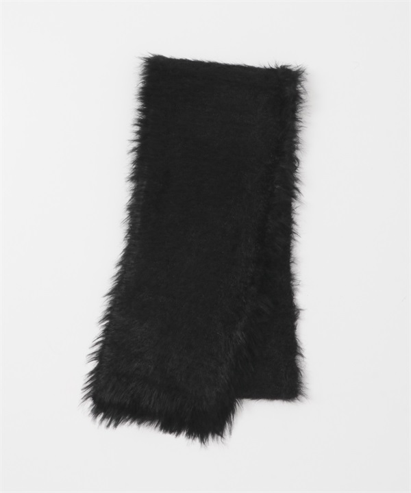 絨毛窄版圍巾(黑色-one-BLACK)