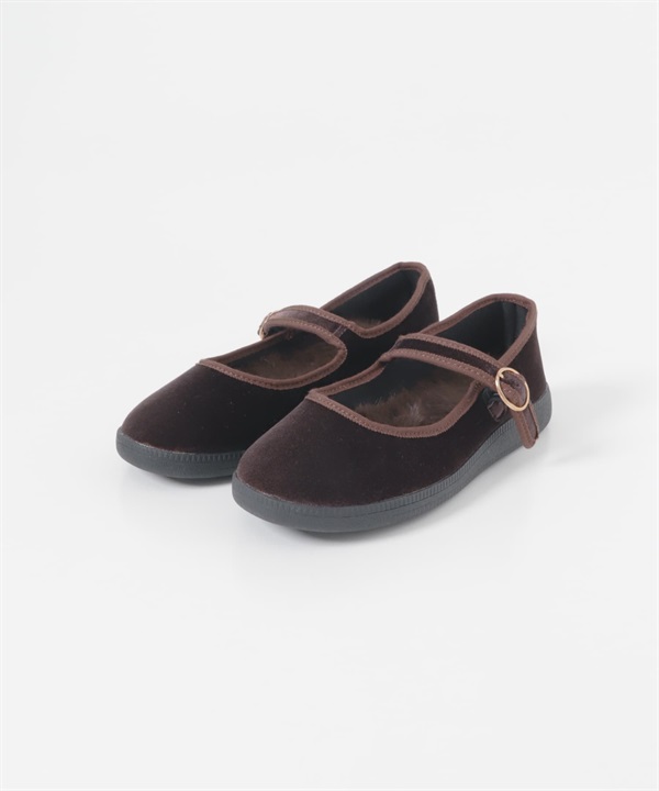 2WAY防潑水絲絨瑪莉珍鞋(棕色-37-BROWN)