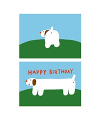 Minghan H. 3D變幻明信片(HAPPY BIRTHDAY 臘腸狗-one-LIGHT BLUE)