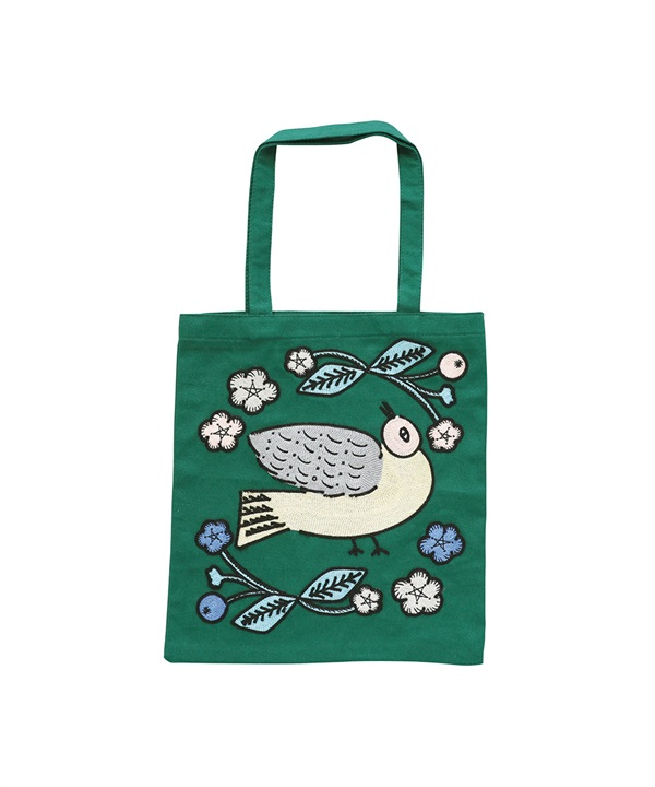松尾美雪 刺繡托特包(綠色-one-GREEN)