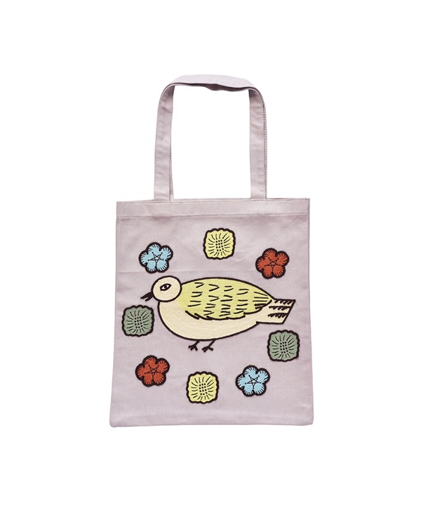 松尾美雪 刺繡托特包(粉色-one-其他綠色)