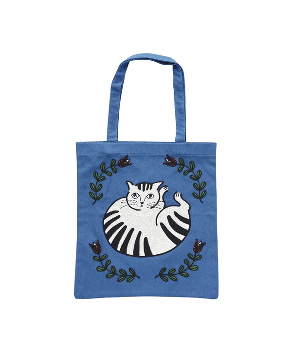 松尾美雪 刺繡托特包(藍色-one-其他藍色)