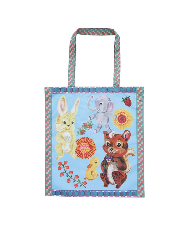 Nathalie Lete 輕巧可收納大托特包(藍底動物-one-其他藍色)