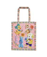 Nathalie Lete 輕巧可收納大托特包(粉底動物-one-其他黃色)