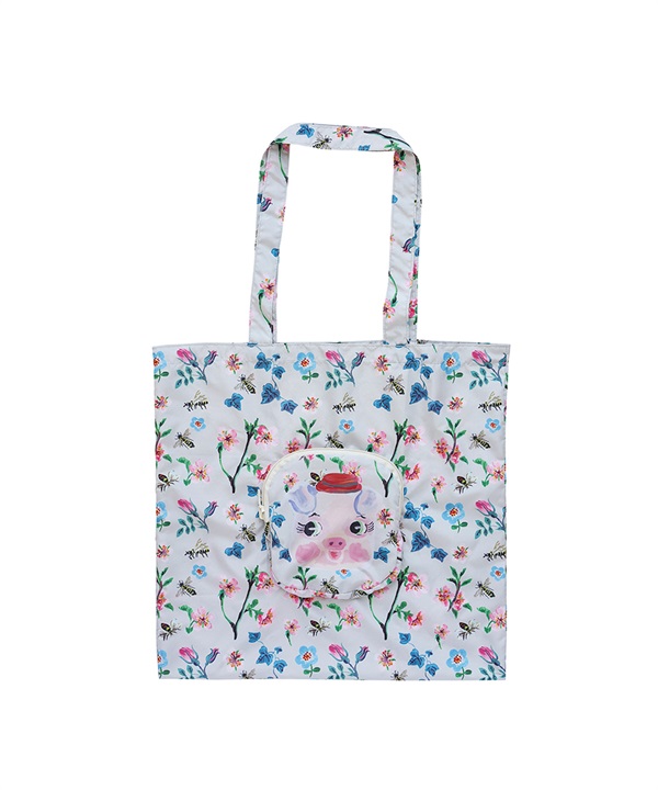 Nathalie Lete 可收納托特包(白底小豬-one-其他白色)