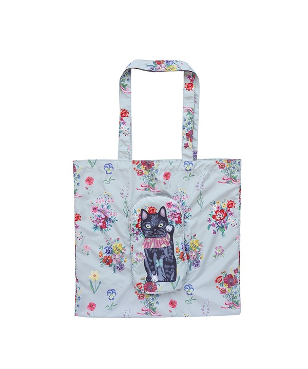 Nathalie Lete 可收納托特包(白底黑貓-one-其他灰色)