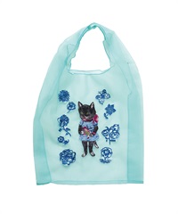 Nathalie Lete 歐根紗購物袋(薄荷綠-Black cat-MINT)