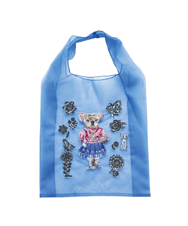 Nathalie Lete 歐根紗購物袋(寶藍色-Koala-其他藍色)