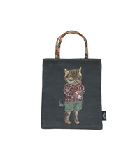 Nathalie Lete 迷你托特包(黑底貓咪-Tabby cat-其他黑色)