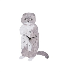 松尾美雪 貓咪掛鐘(站立貓-Belle-LIGHT GRAY)