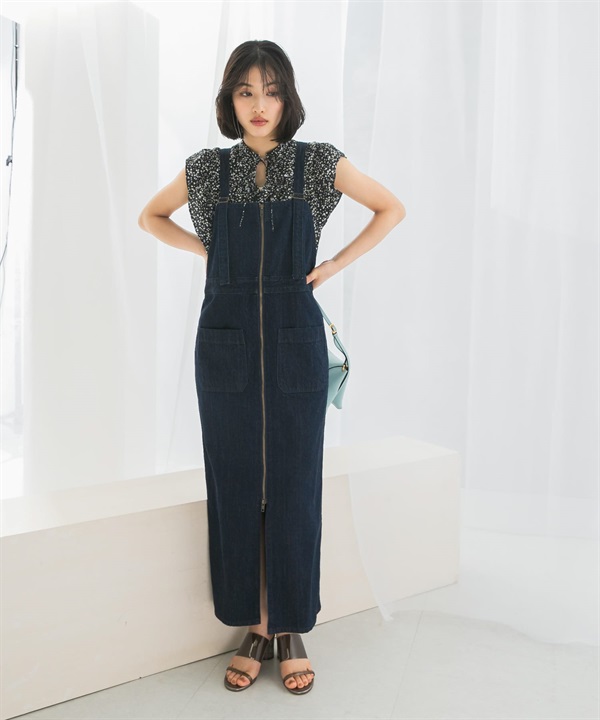 【別注】Lee×ROSSO 直筒吊帶牛仔裙