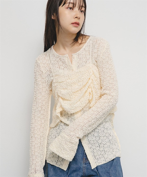 【成套組合】馬甲背心 × 蕾絲上衣