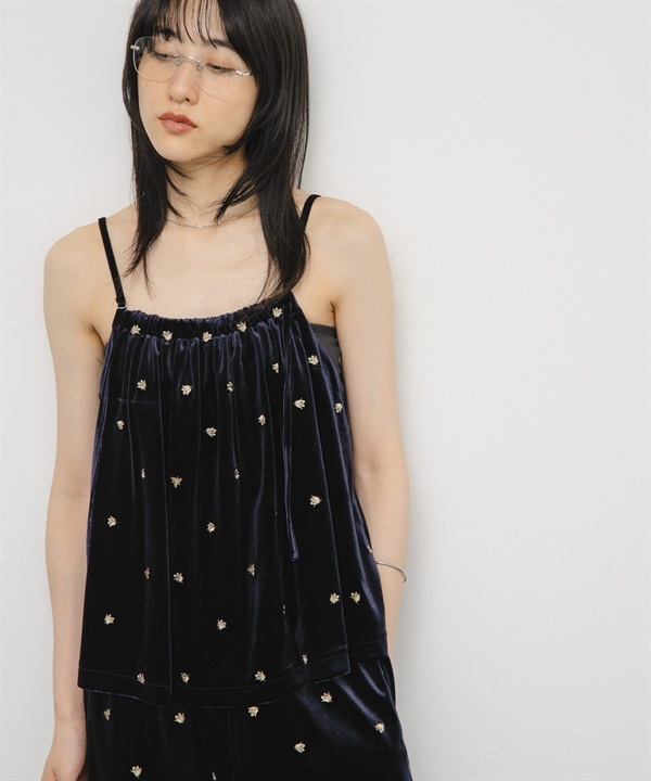 2WAY絲絨細肩帶背心
