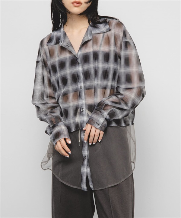 薄紗層次設計襯衫