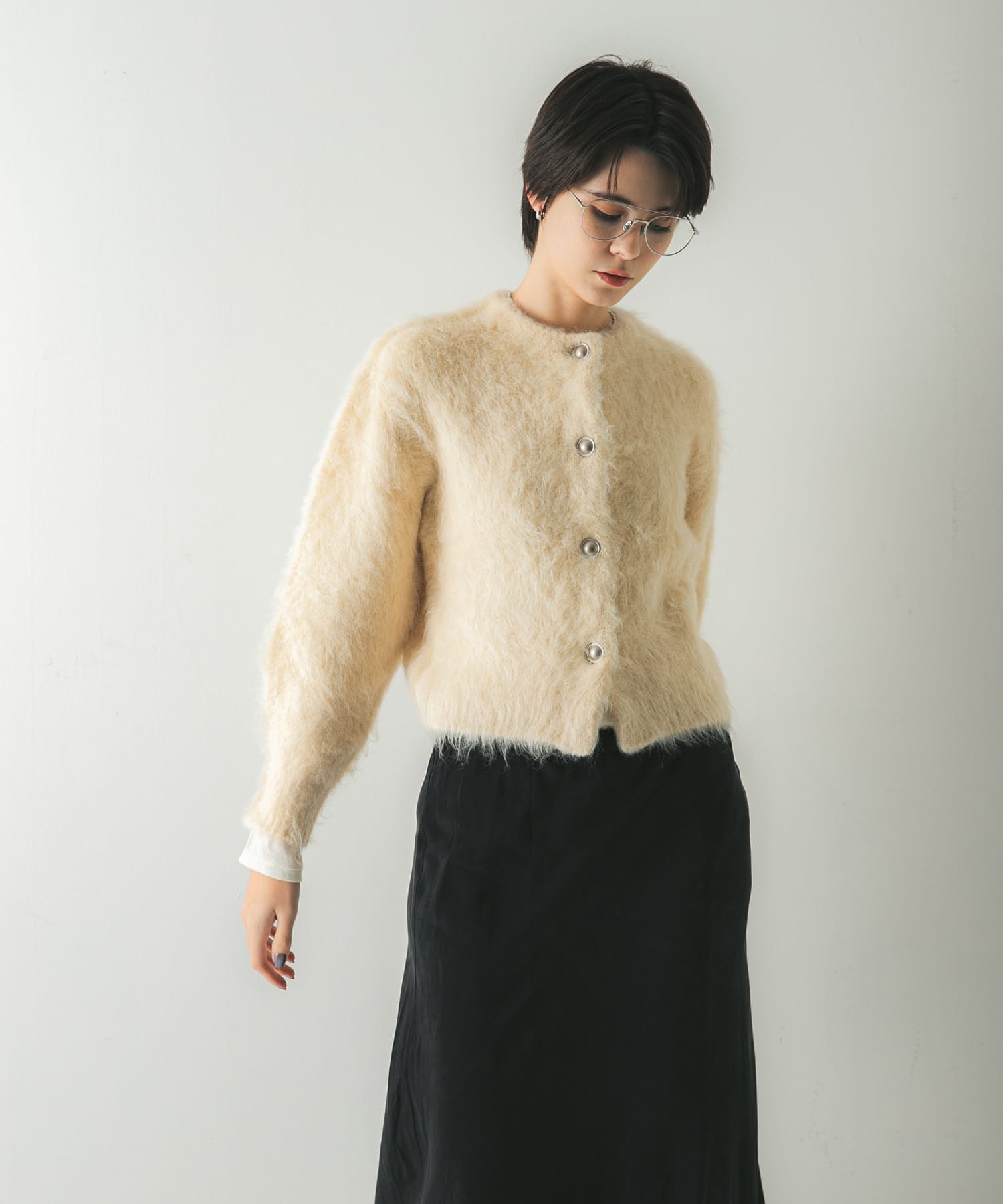 絨毛針織開襟衫