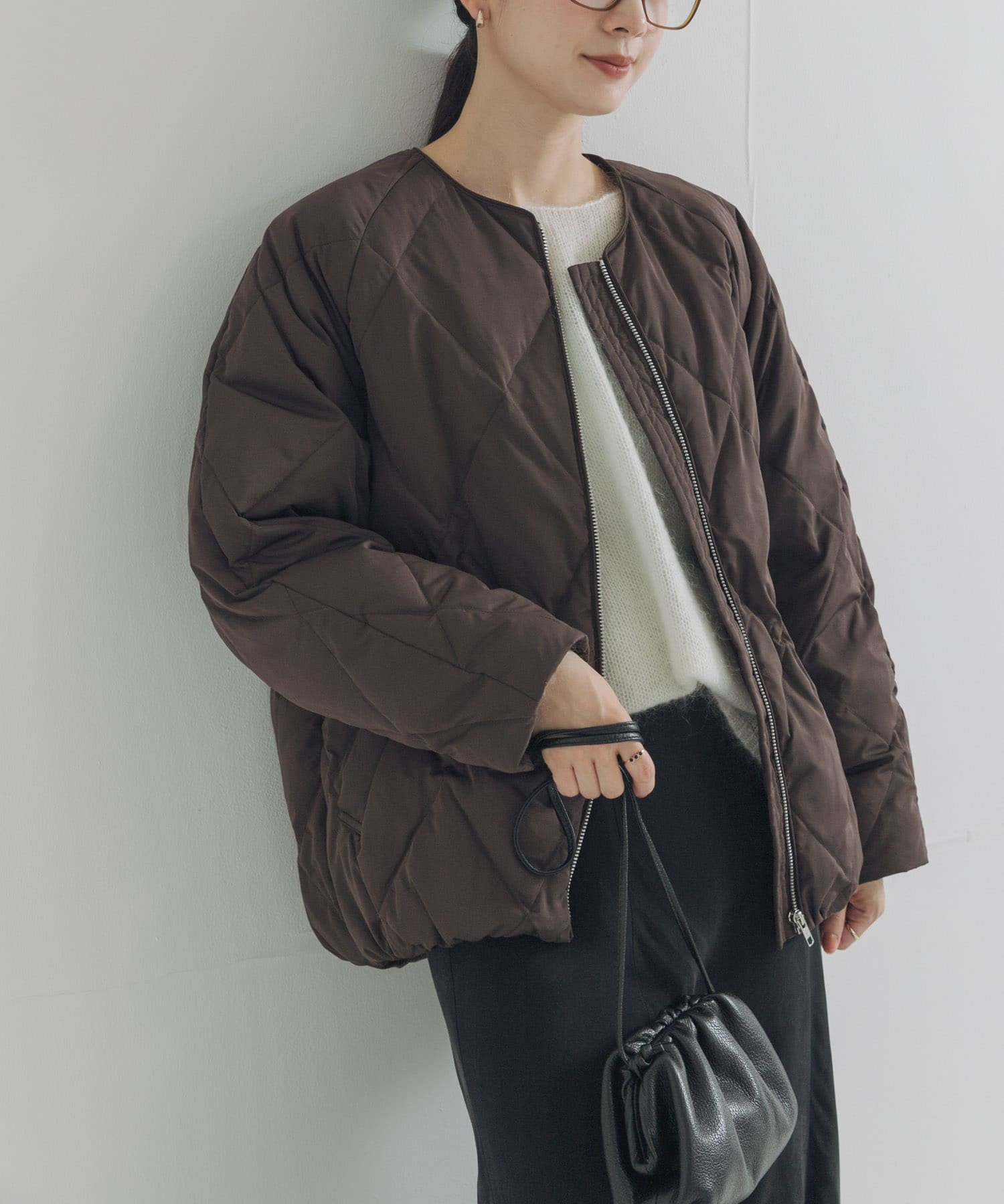 繭型絎縫羽絨外套