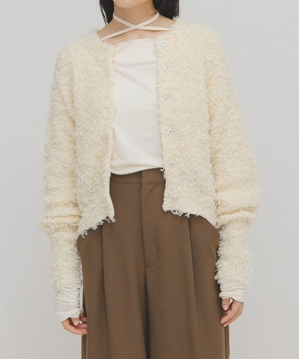 薄紗流蘇開襟衫