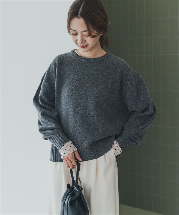 漢密爾頓羊毛圓領寬版針織衫