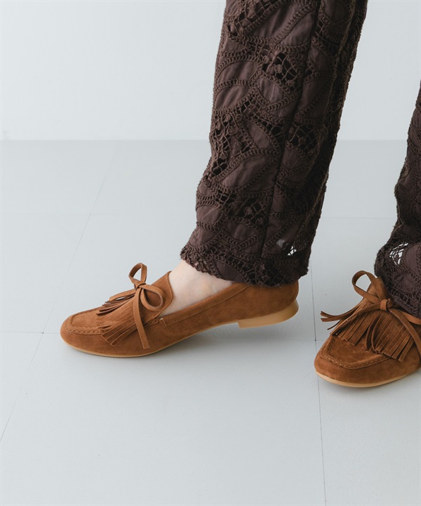 日本製蝴蝶結流蘇樂福鞋