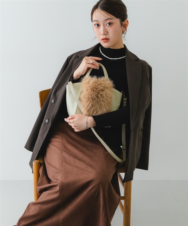 絨毛掀蓋設計手提包