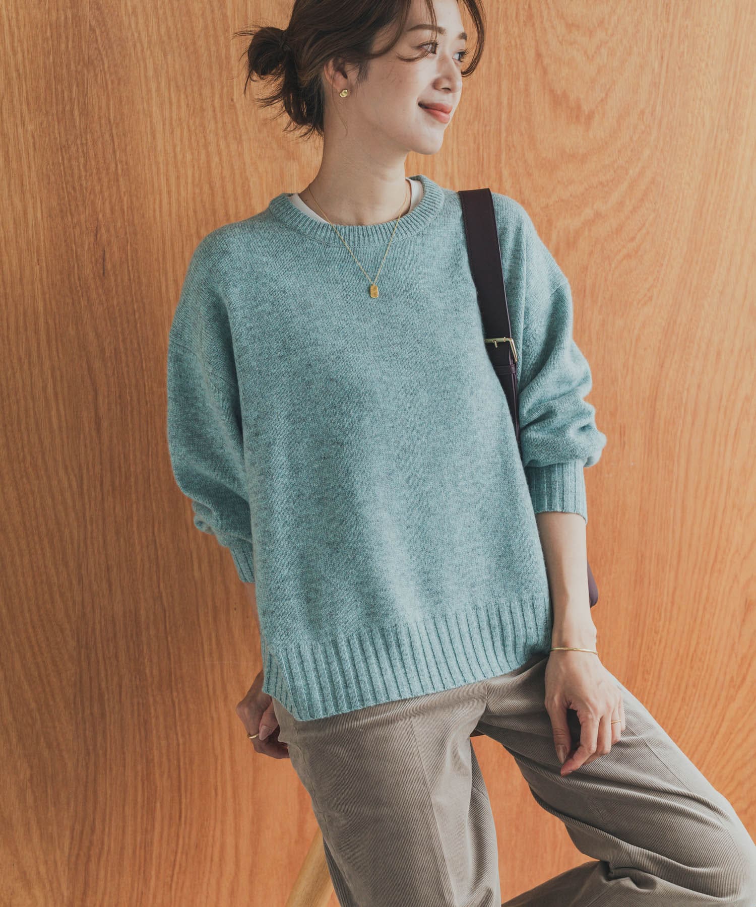 漢密爾頓羊毛圓領寬版針織衫