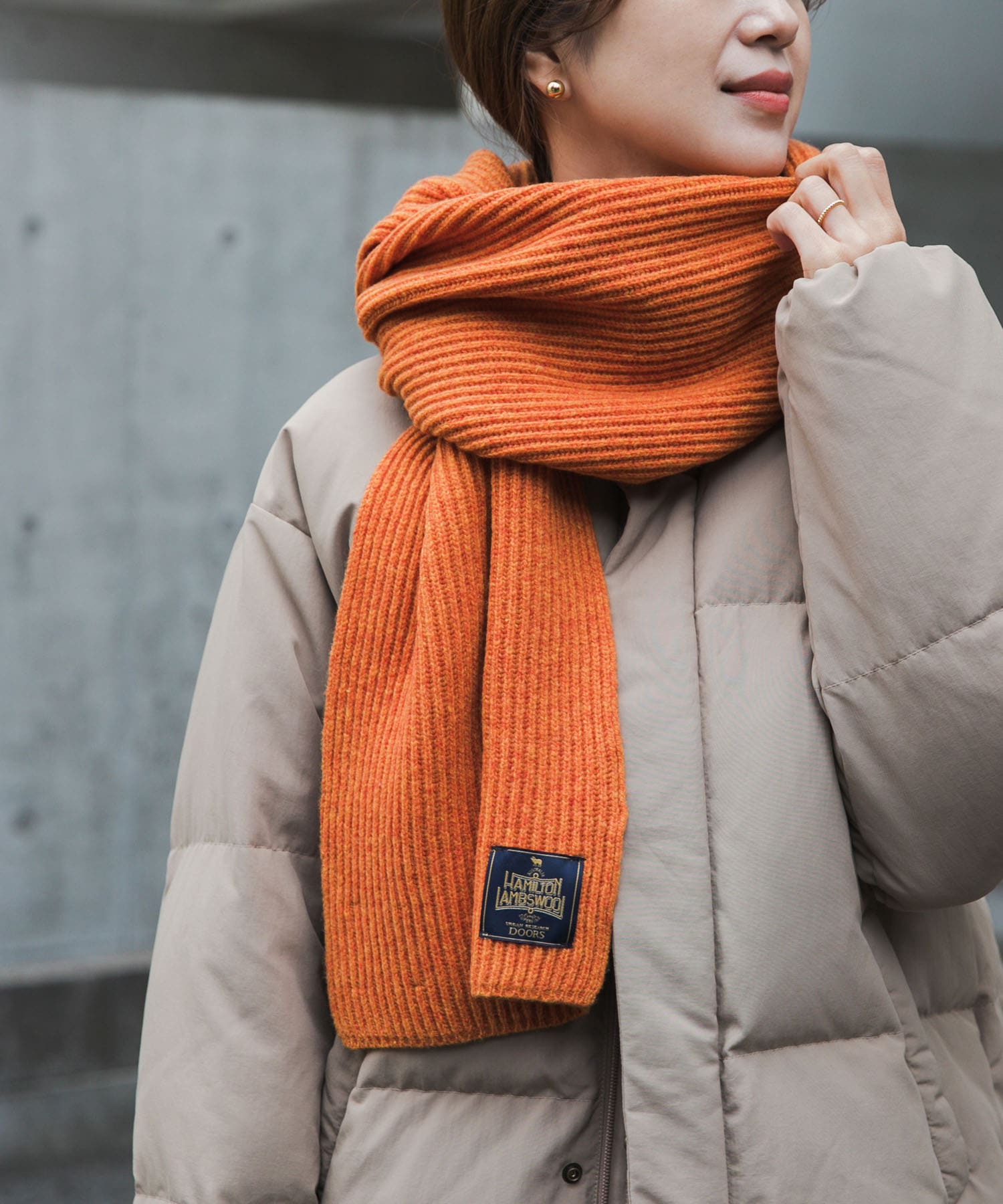 漢密爾頓羊毛羅紋圍巾