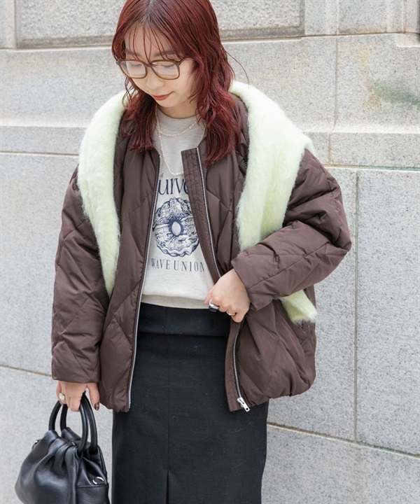 繭型絎縫羽絨外套