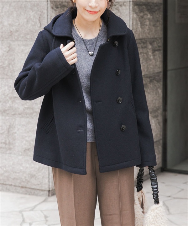 新月領2WAY短版大衣