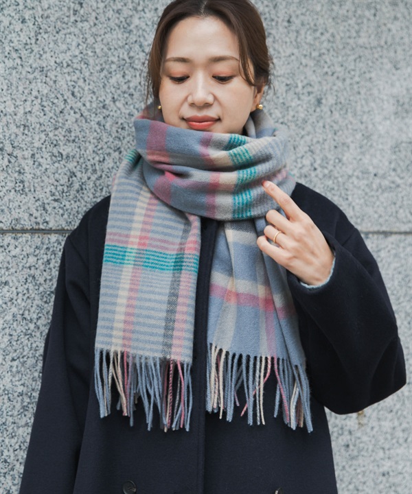 羊毛格紋圍巾