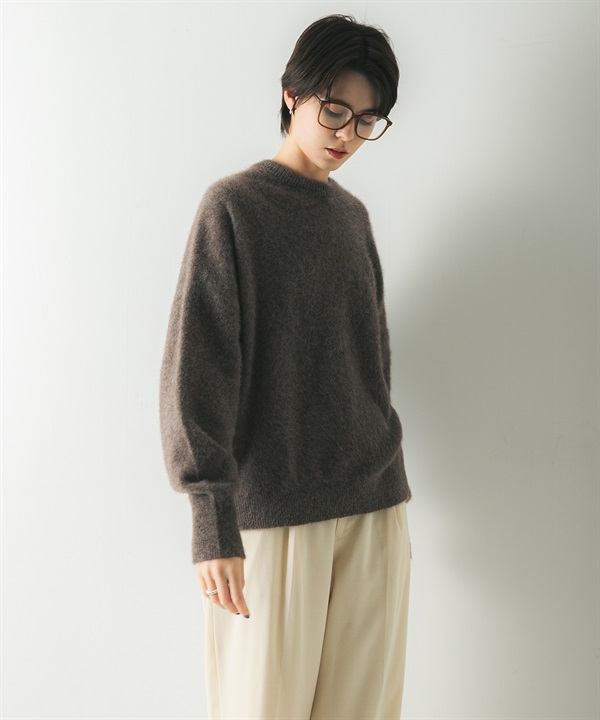 狐狸毛喀什米爾寬鬆針織衫