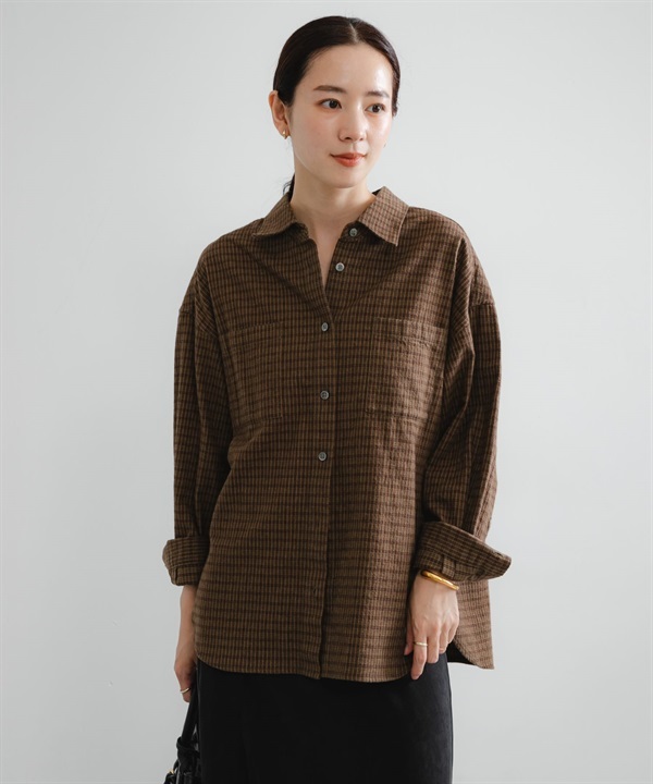 法蘭絨棉質格紋襯衫