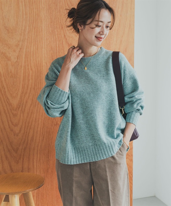 漢密爾頓羊毛圓領寬版針織衫