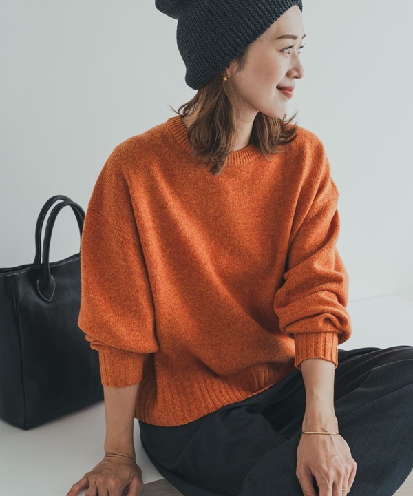 漢密爾頓羊毛圓領寬版針織衫