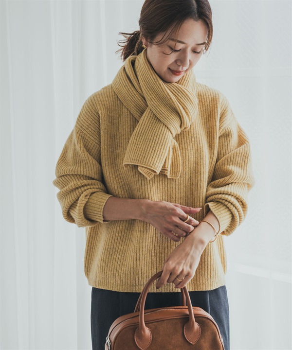 漢密爾頓羊毛畦編船型領針織衫