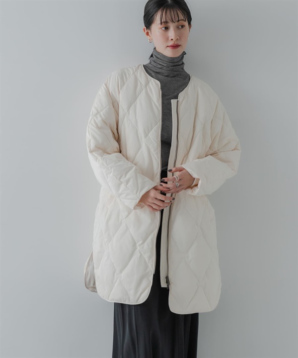 繭型絎縫長版羽絨外套