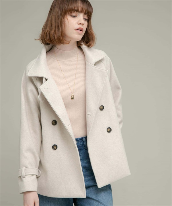 麥爾登針織立領大衣