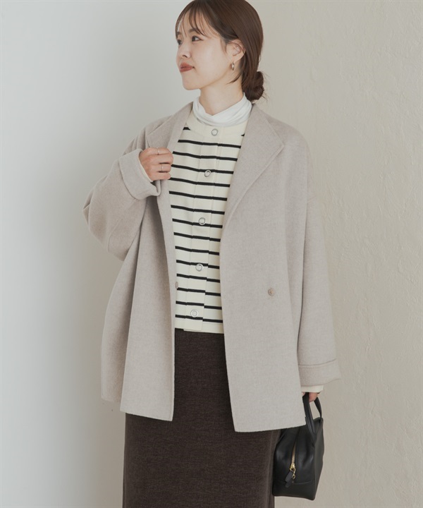 羊毛雙面呢中長版大衣