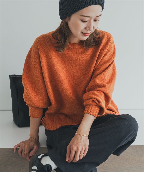 漢密爾頓羊毛圓領寬版針織衫