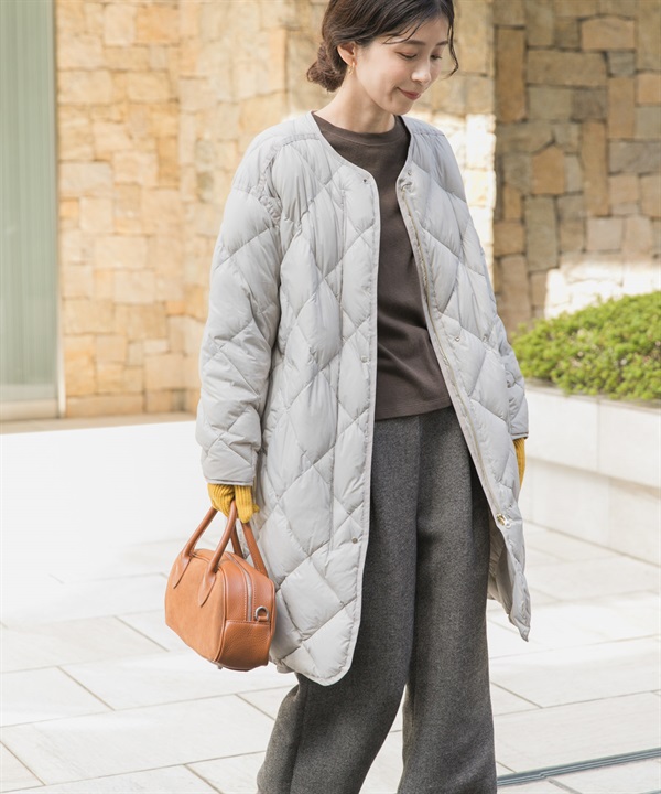 輕量羽絨絎縫長大衣
