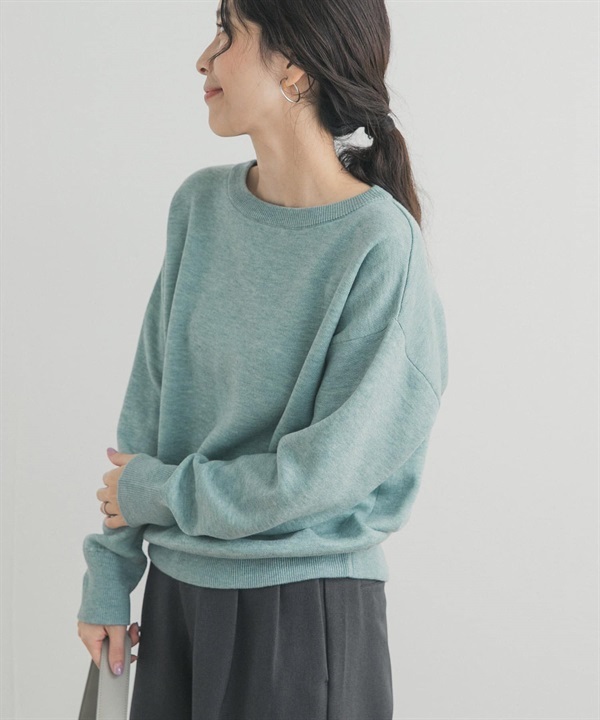 雙面織物船型領針織衫