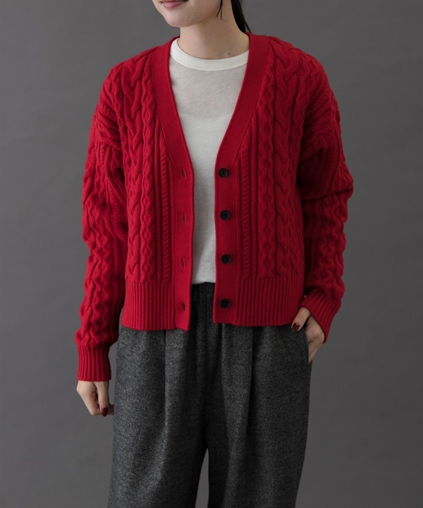 FORK&SPOON 麻花V領開襟衫