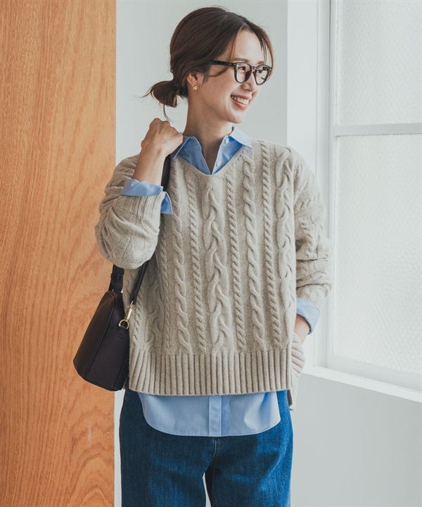 漢密爾頓羊毛艾倫織紋針織衫