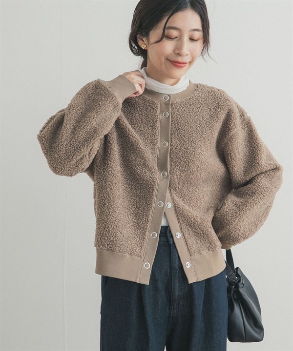 鬈曲絨毛開襟衫