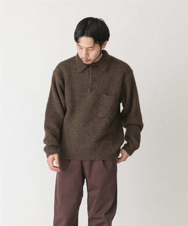 EKAL / 絨毛針織POLO衫