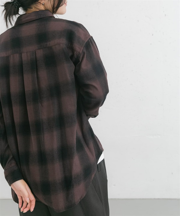 EKAL / 成品染漸層格紋襯衫