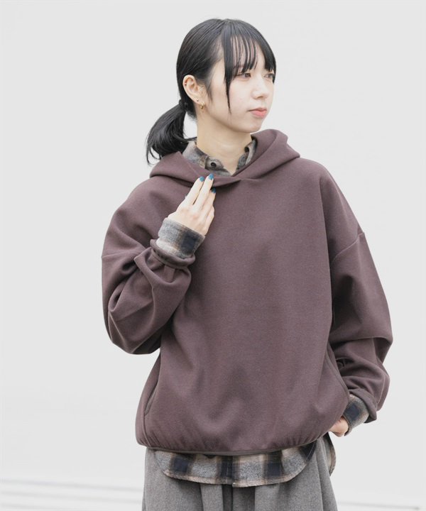 EKAL / 起毛彈性連帽上衣